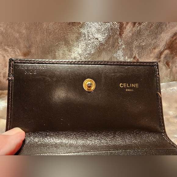 Celine Compact Wallet Brown Leather Authentic - Picture 4 of 14